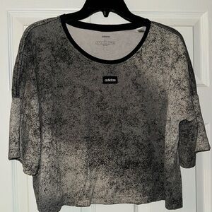 WOMENS LARGE ADIDAS SPECKLE CROP TEE